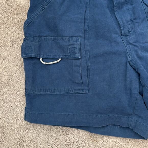 Columbia PFG Blue Flat Front Cotton Cargo Fishing Shorts Men's Medium - Picture 3 of 10